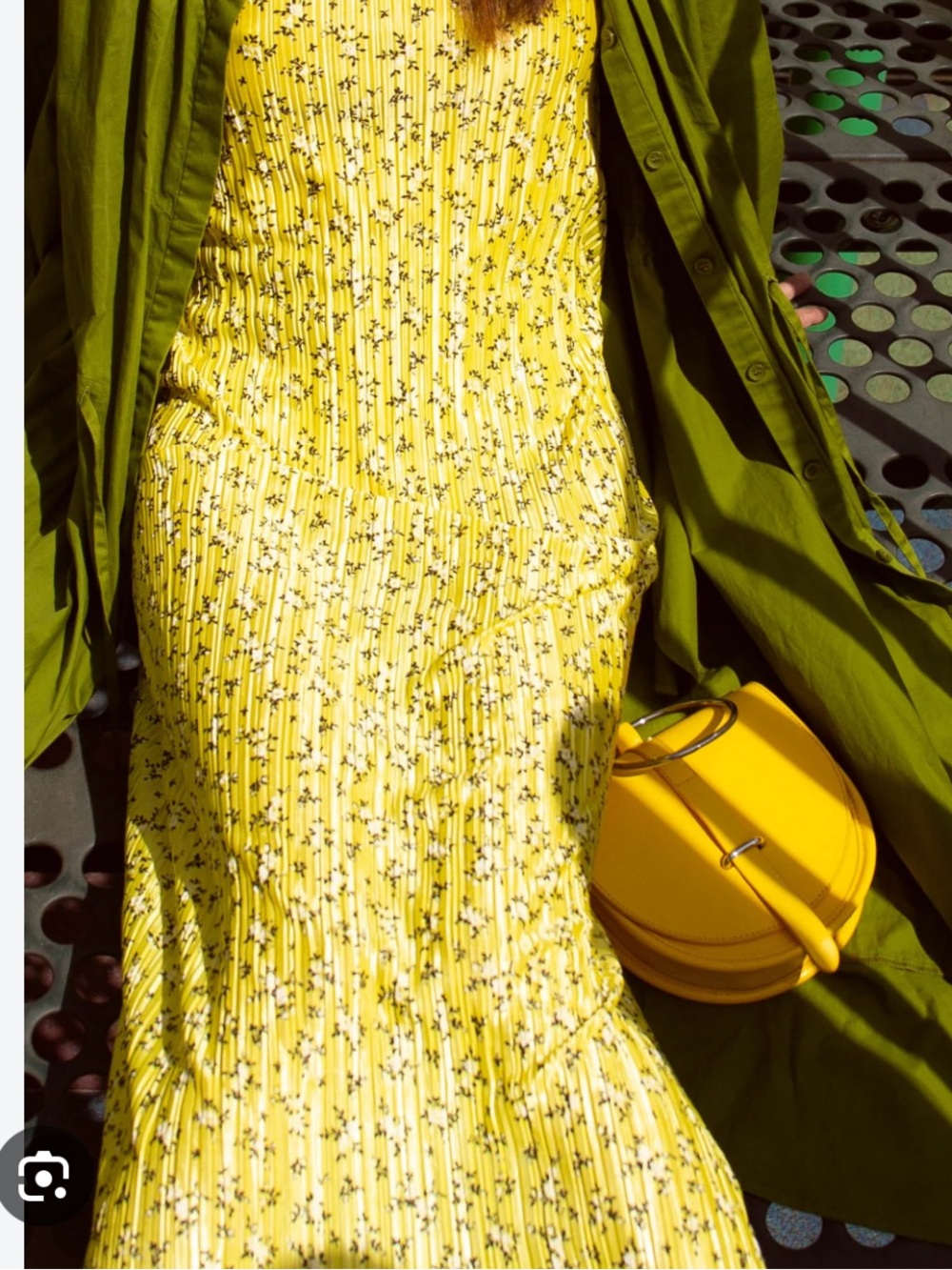 Yellow Floral Pleated Midi Sheath Dress by Nobody’s Child - Women's Size 10 US